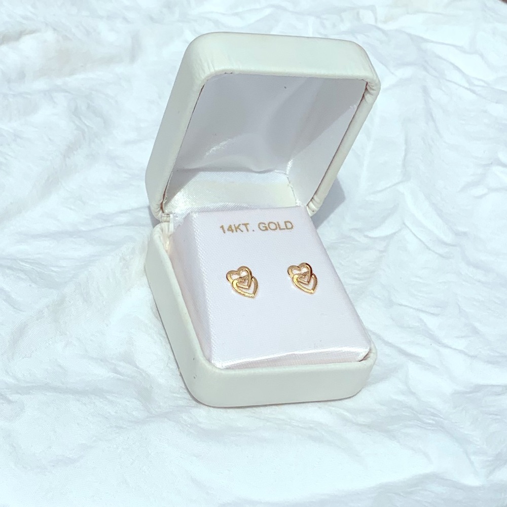 Gold Heart Earrings